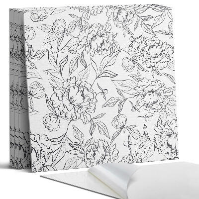 Öntapadó falburkolat négyzet Virágminta levelekkel