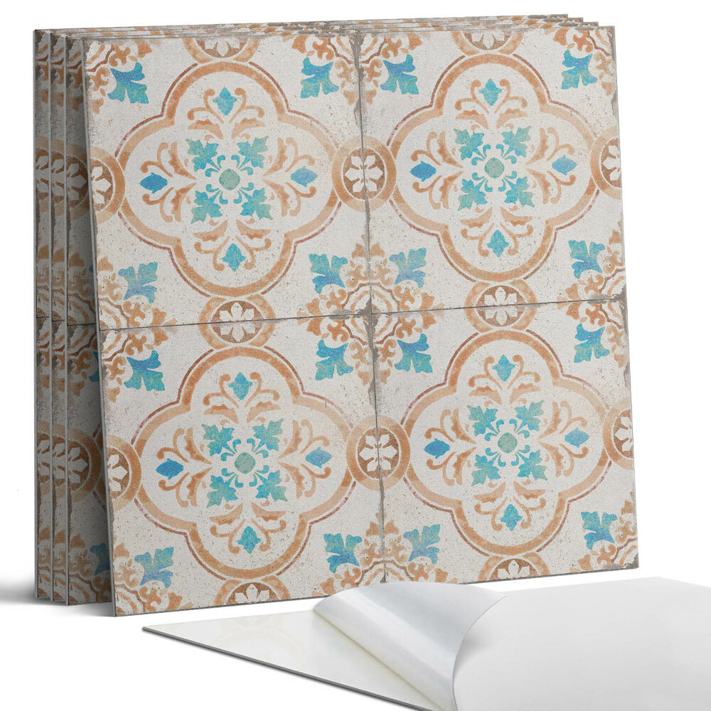 Öntapadó falburkolat négyzet Dekoratív motívum virágokkal