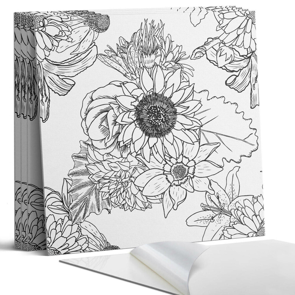 Falpanel négyzet Virágos lineáris minta