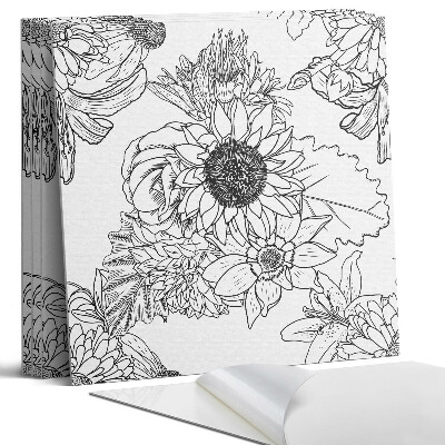 Falpanel négyzet Virágos lineáris minta