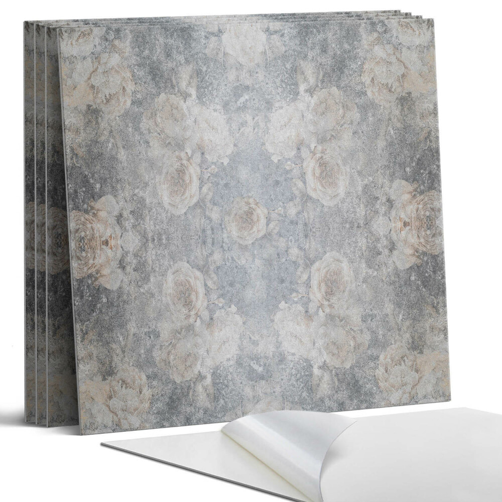 Falpanel négyzet Virágminta a háttérben