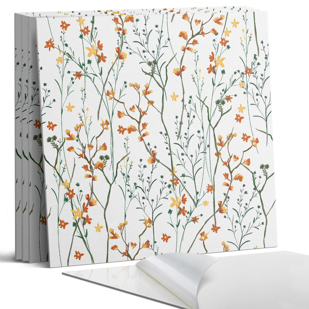 Öntapadó falburkolat négyzet Virágminta a háttérben