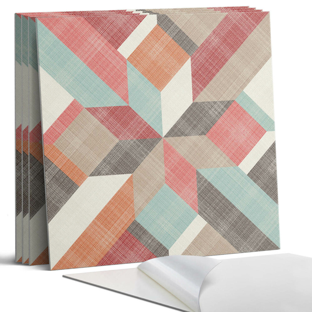 Pvc falburkolat négyzet Geometria színes formákban