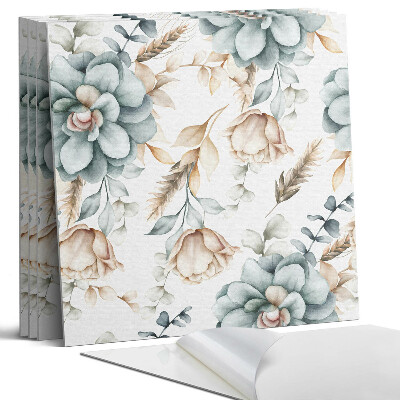 Pvc falburkolat négyzet Virágmintás növény