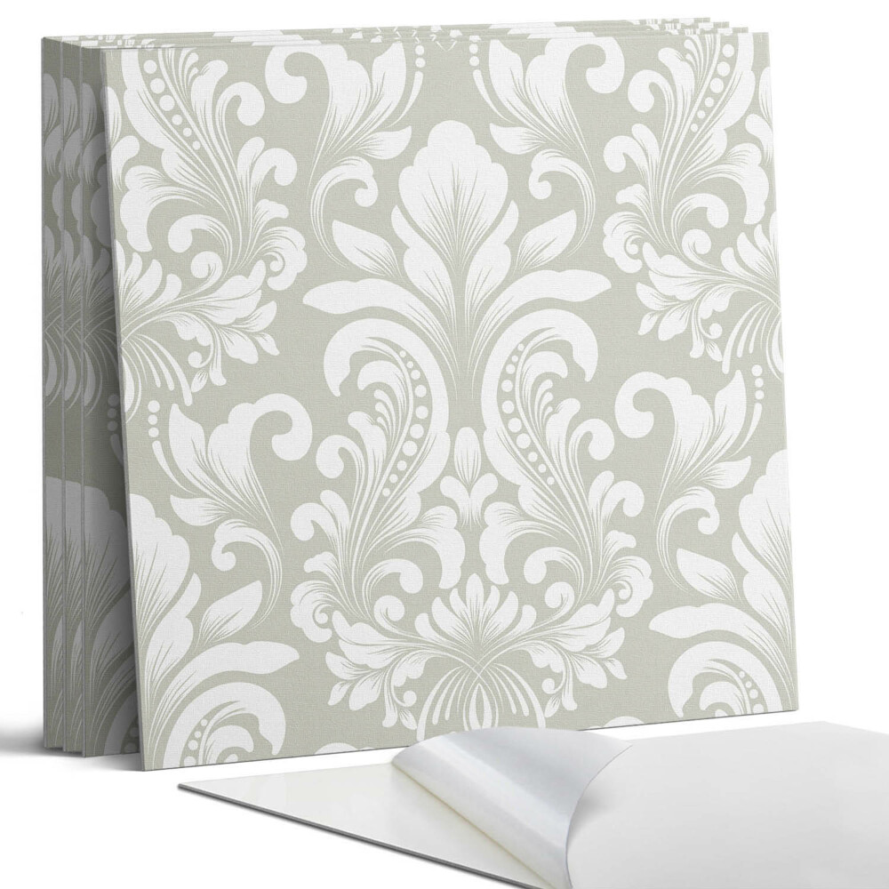 Öntapadó falburkolat négyzet Növényi minta díszekkel