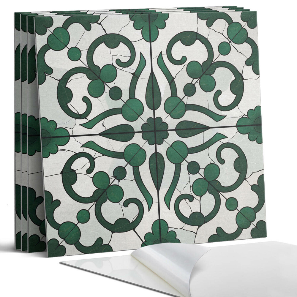 Öntapadó falburkolat négyzet Növényi minta díszekkel