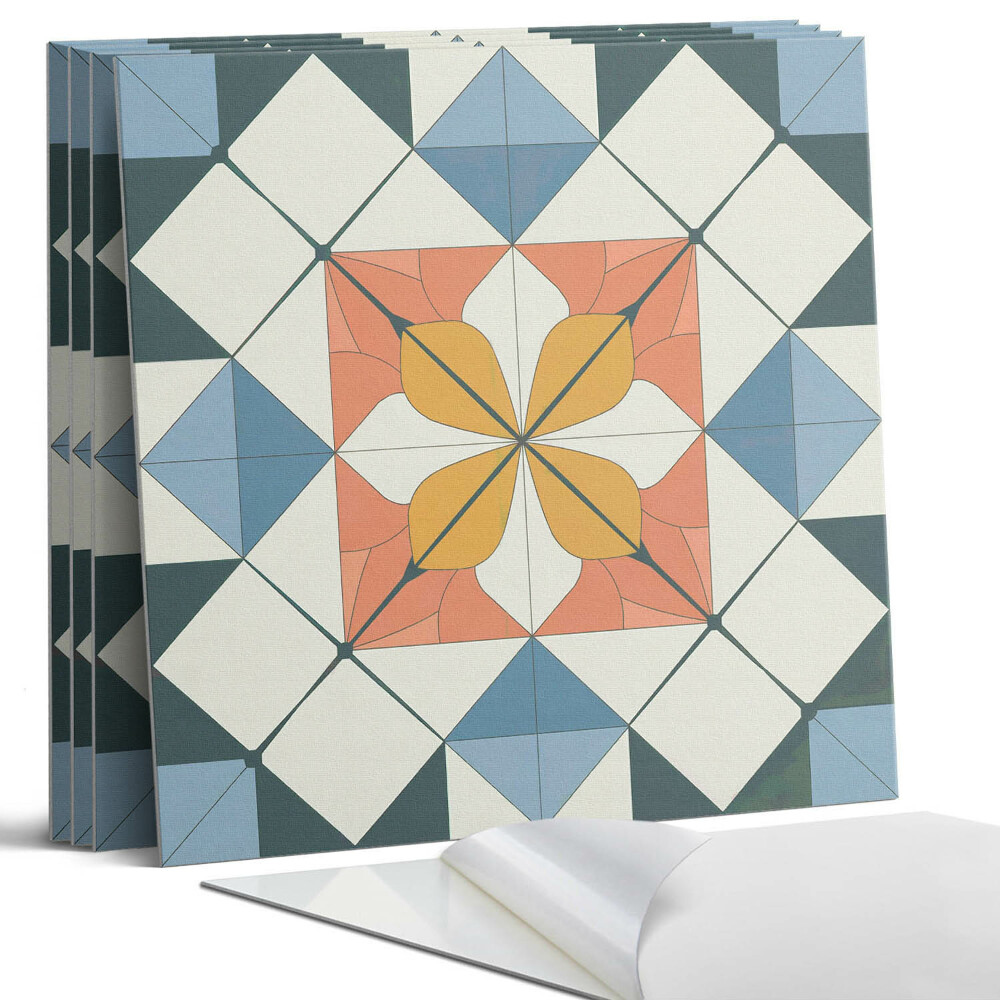 Falpanel négyzet Geometrikus virágmintás