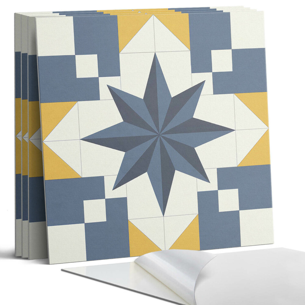 Öntapadó falburkolat négyzet Geometrikus csillagminta