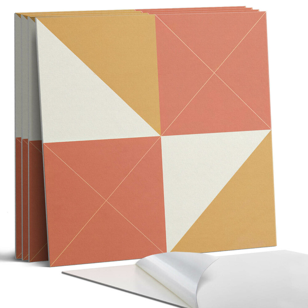 Falpanel négyzet Geometria meleg tónusokban