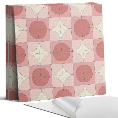 Falpanel négyzet Minta körökkel és virágokkal