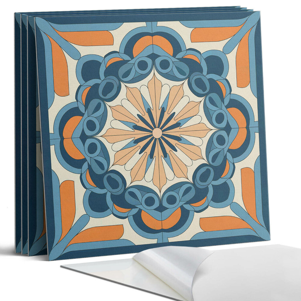 Öntapadó falburkolat négyzet Mandala minta virágmotívummal