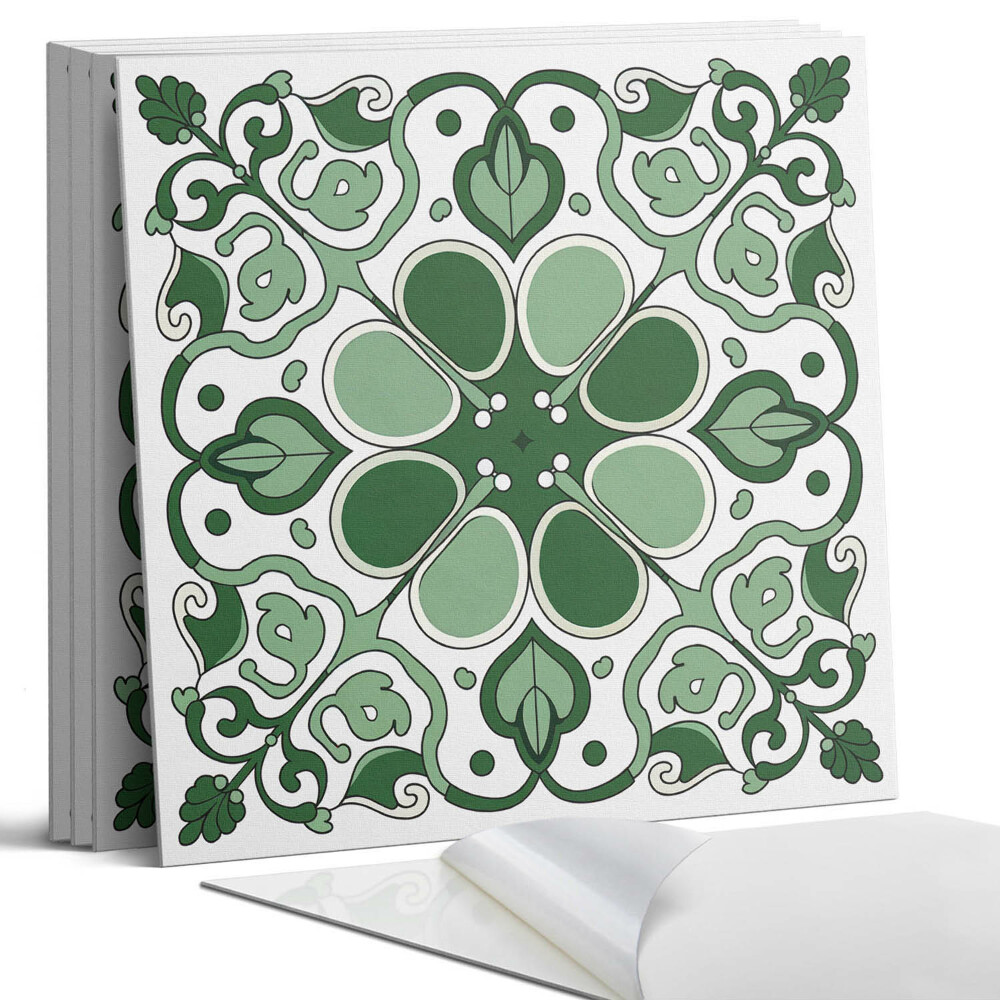 Falpanel négyzet Növényi minta levelekkel