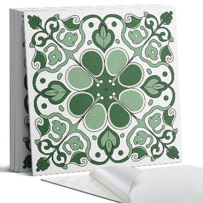 Falpanel négyzet Növényi minta levelekkel