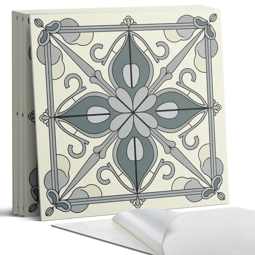 Öntapadó falburkolat négyzet Virágminta díszekkel