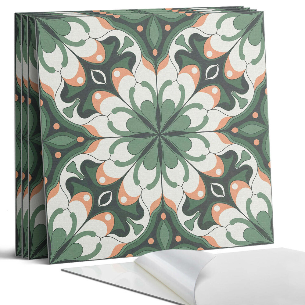 Öntapadó falburkolat négyzet Stílusos növényi minta