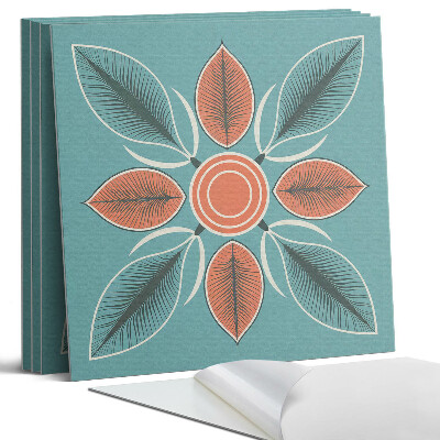 Falpanel négyzet Virágminta levelekkel