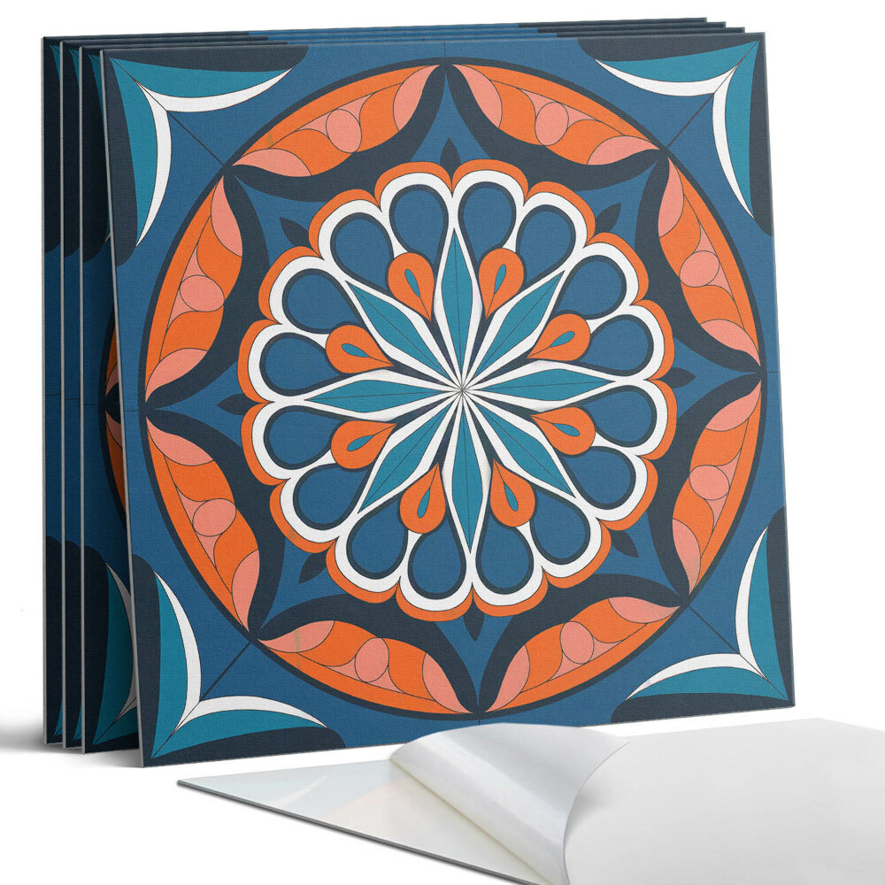 Pvc falburkolat négyzet Mandala minta levelekkel