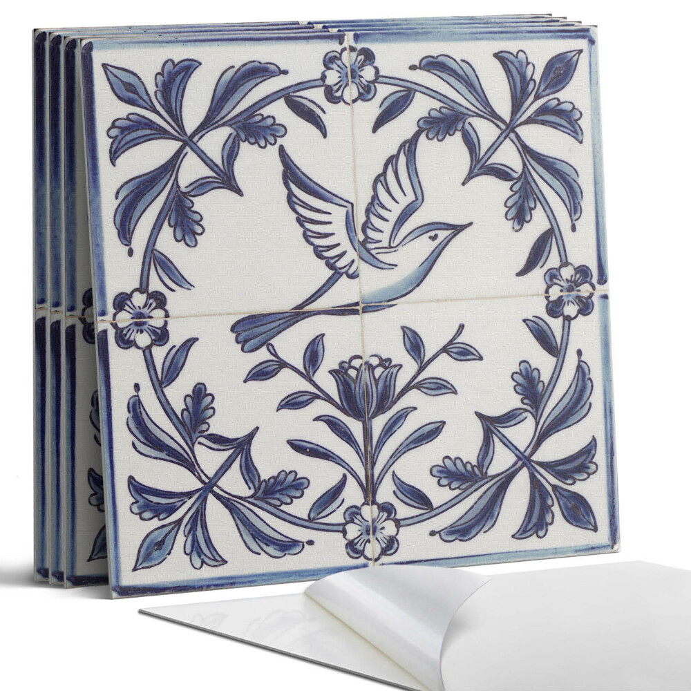 Pvc falburkolat négyzet Madár a növények között motívum