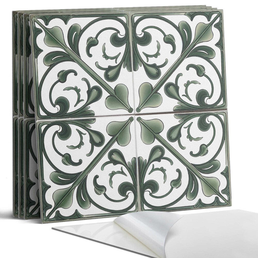 Öntapadó falburkolat négyzet Növényi minta díszekkel