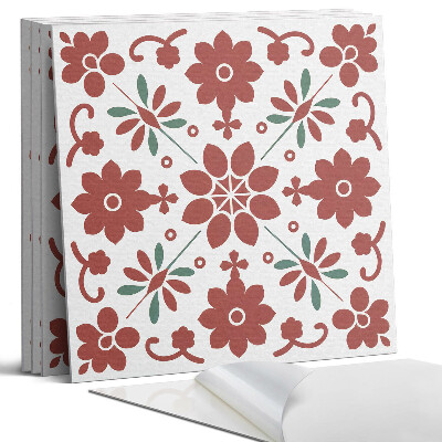 Falpanel négyzet Virágminta levelekkel