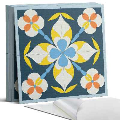 Pvc falburkolat négyzet Virágminta a háttérben