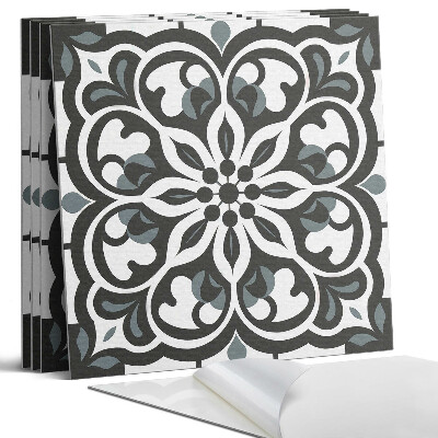 Falpanel négyzet Virágminta díszekkel