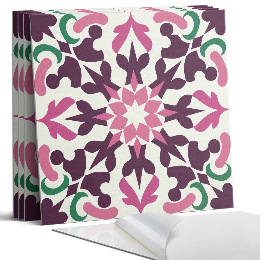 Falpanel négyzet Szimmetrikus növényi minta