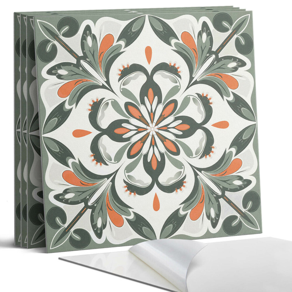 Falpanel négyzet Virágminta levelekkel