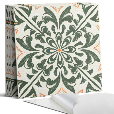 Pvc falburkolat négyzet Virágminta levelekkel