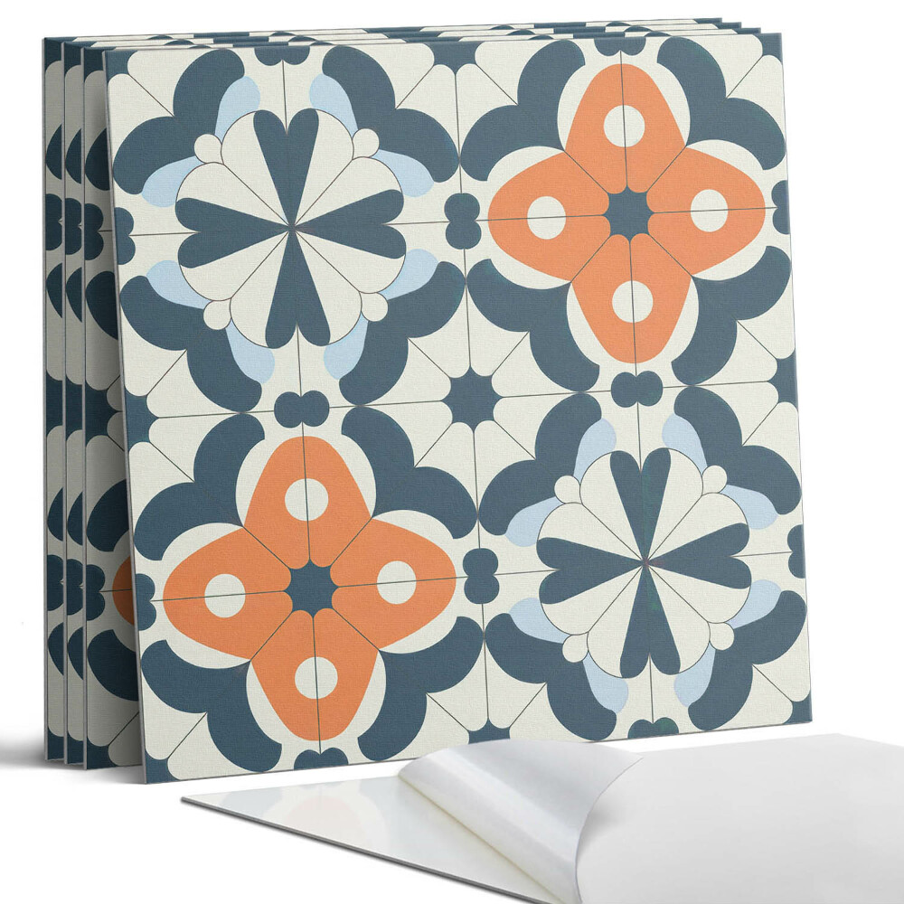 Falpanel négyzet Virágmintás csempékben