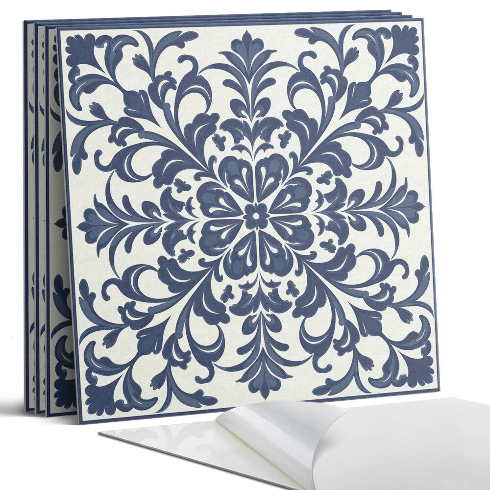 Falpanel négyzet Virágminta levelekkel