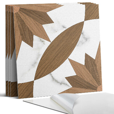 Pvc falburkolat négyzet Geometrikus minta fával