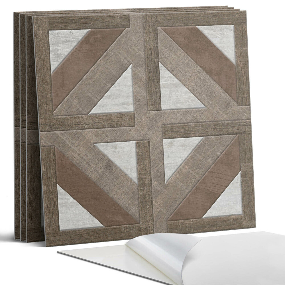 Falpanel négyzet Fa és beton geometria