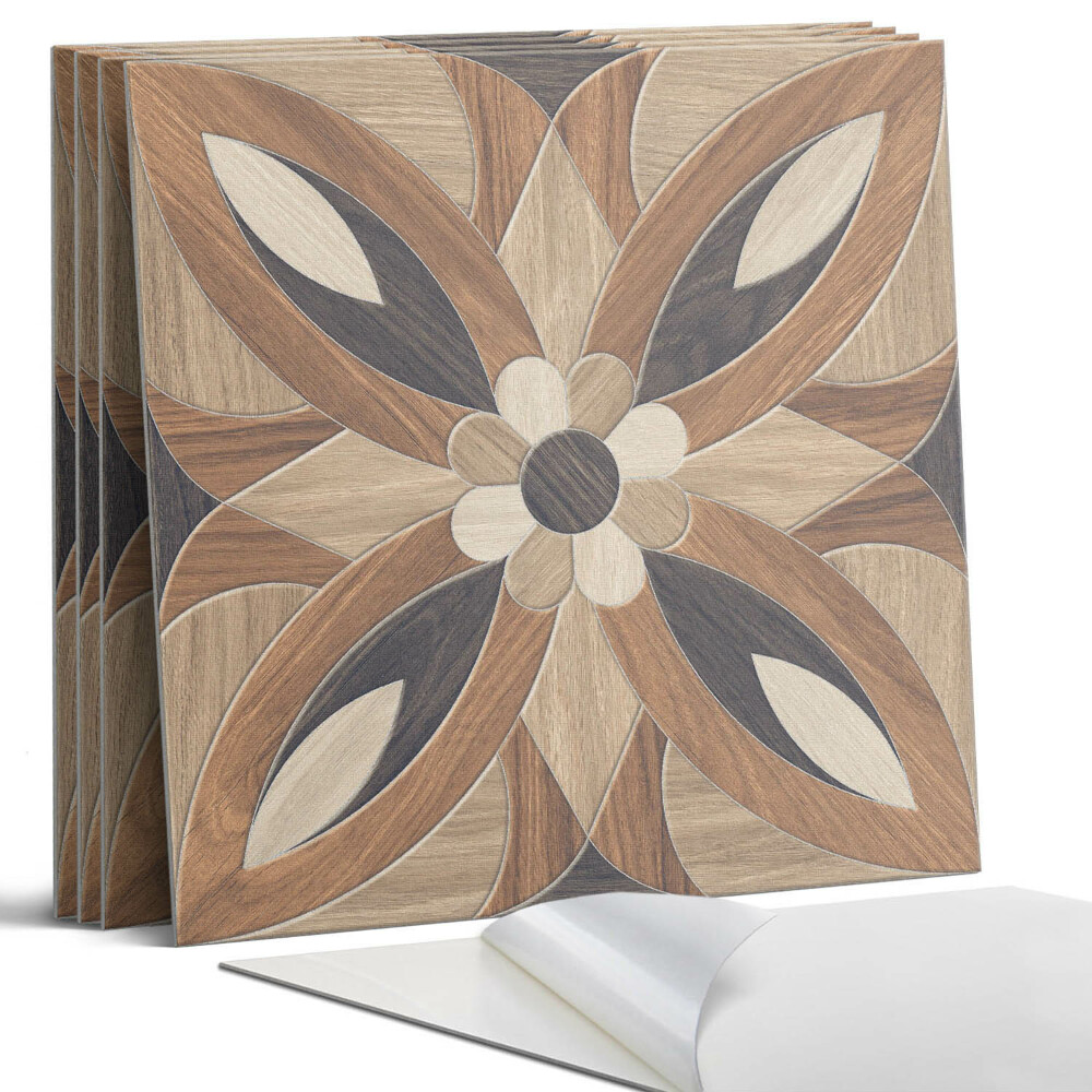 Pvc falburkolat négyzet Virágminta fából