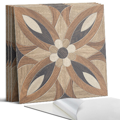 Pvc falburkolat négyzet Virágminta fából