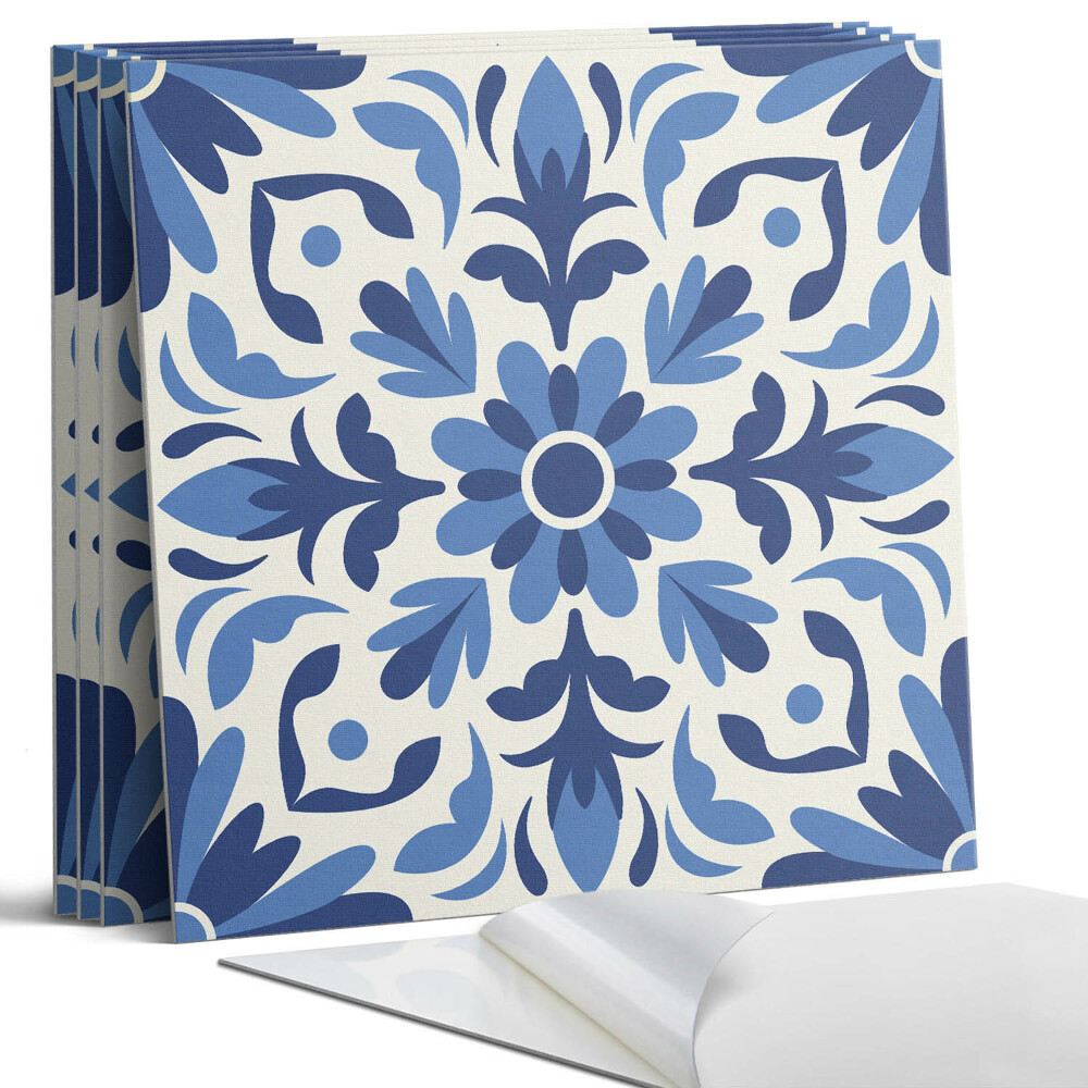 Öntapadó falburkolat négyzet Virágminta levelekkel