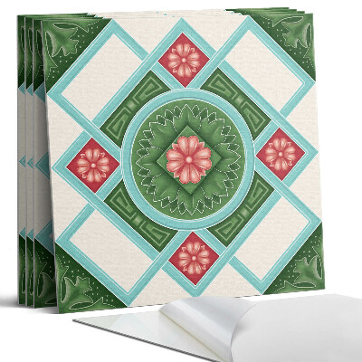 Falpanel négyzet Virágminta rombuszban