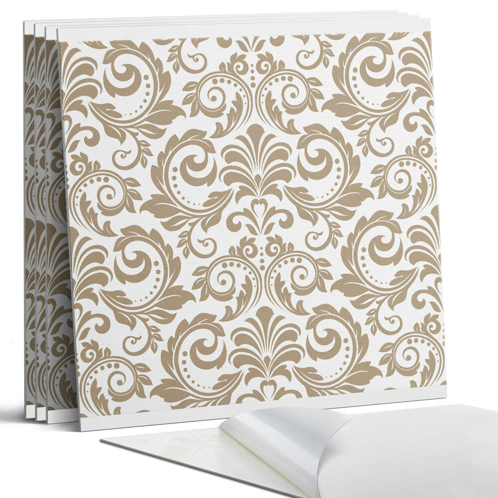 Öntapadó falburkolat négyzet Növényi minta díszekkel