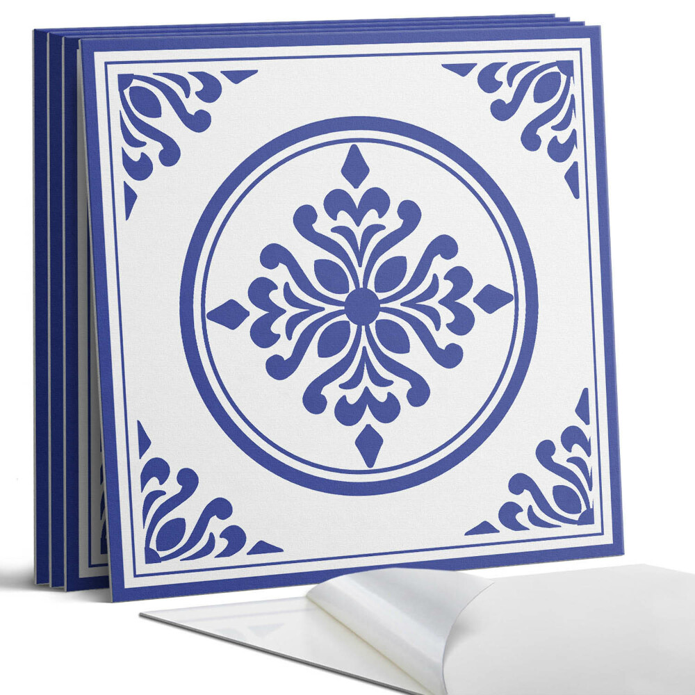 Öntapadó falburkolat négyzet Minta körökkel és virágokkal