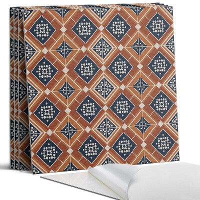 Pvc falburkolat négyzet Geometria barnában és fehérben