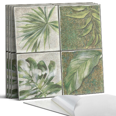 Öntapadó falburkolat négyzet Levelek a csempéken