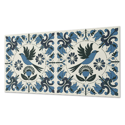 Pvc falburkolat Madármotívum színes virágok között