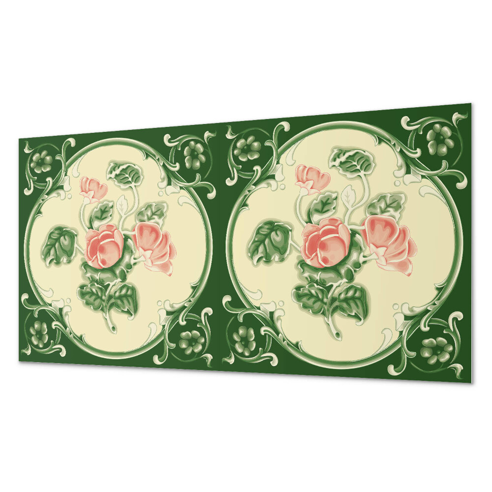 Pvc falpanel Virágmotívum zöld levelekkel