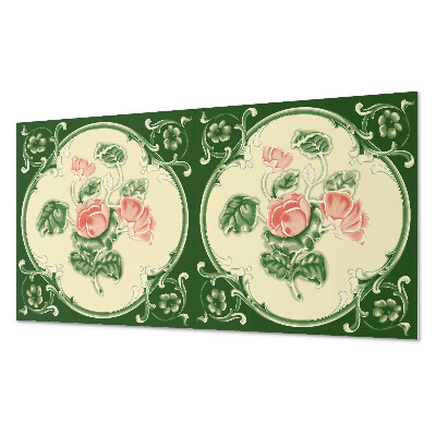 Pvc falpanel Virágmotívum zöld levelekkel