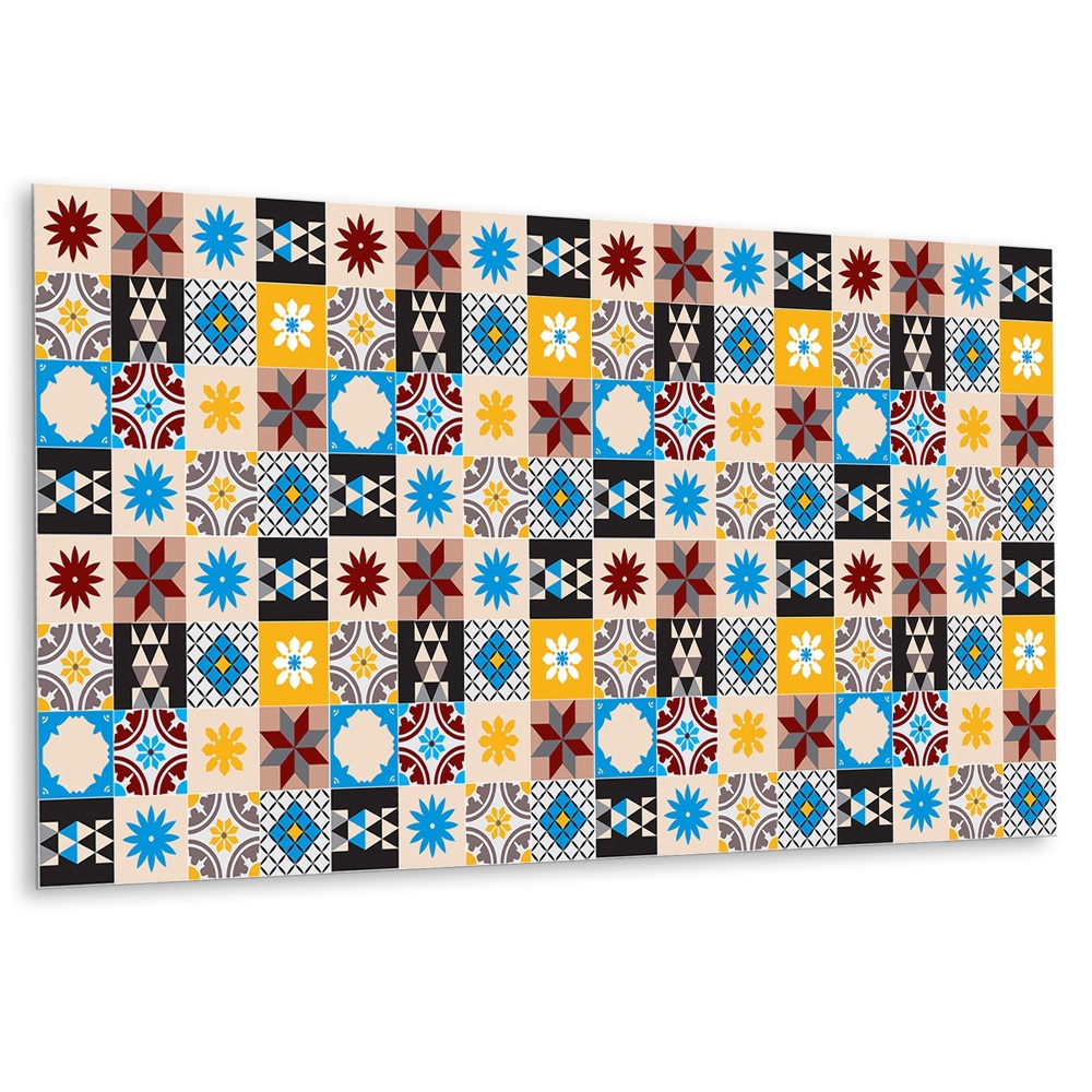 Dekorpanel falra Geometrikus minta színekben