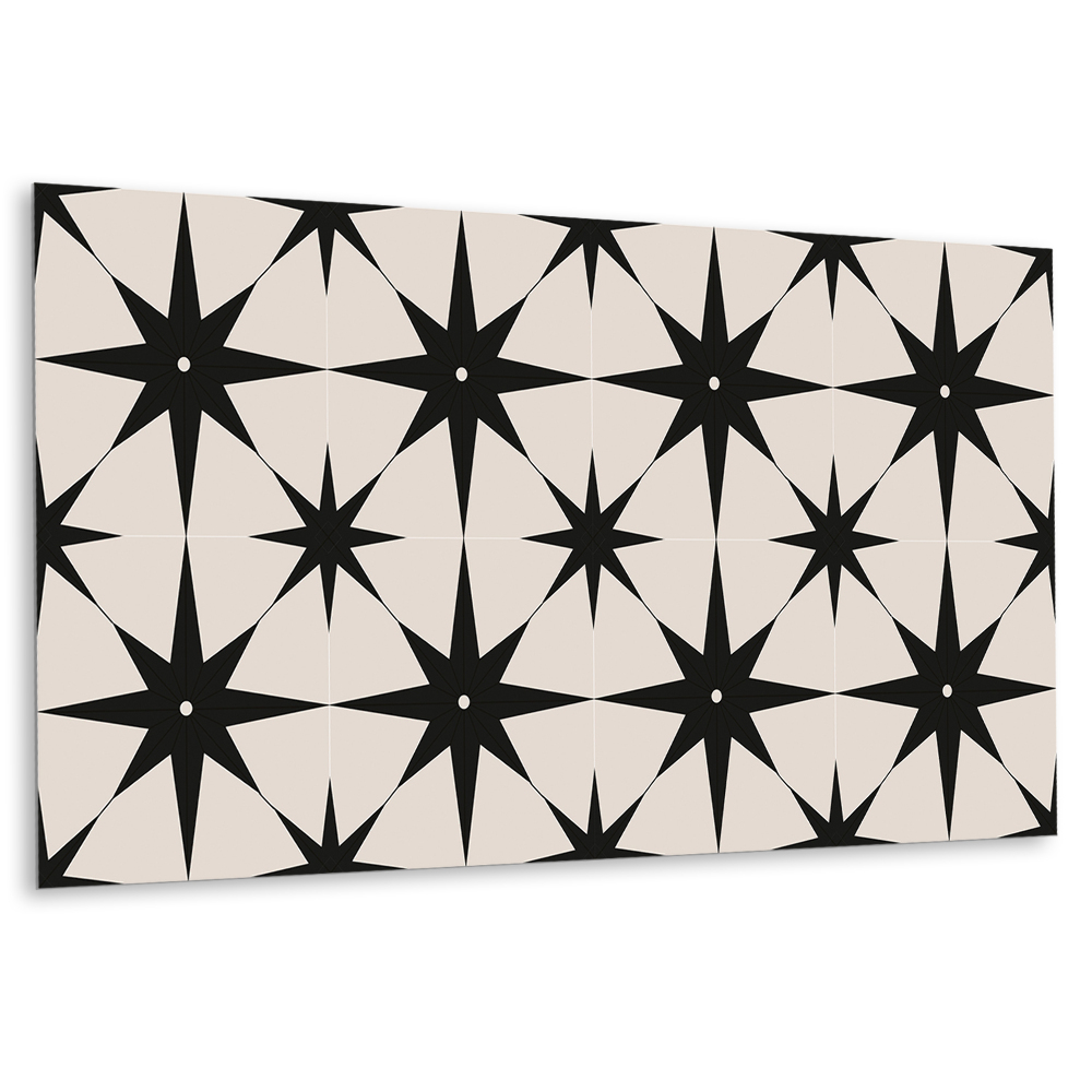Dekorpanel falra Fekete csillag bézs háttéren