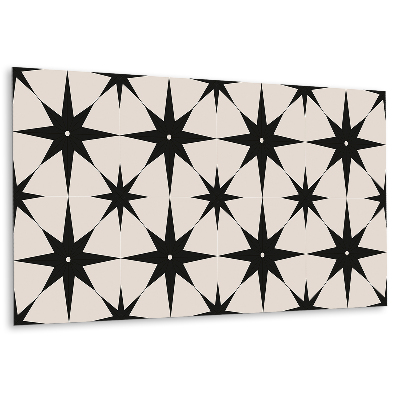 Dekorpanel falra Fekete csillag bézs háttéren