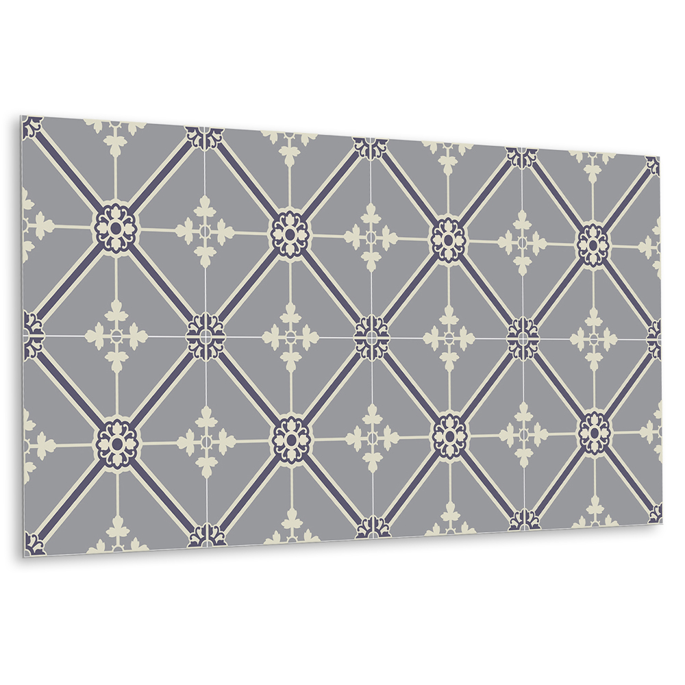 Falvédő falburkoló panel Virágminta szürke háttéren