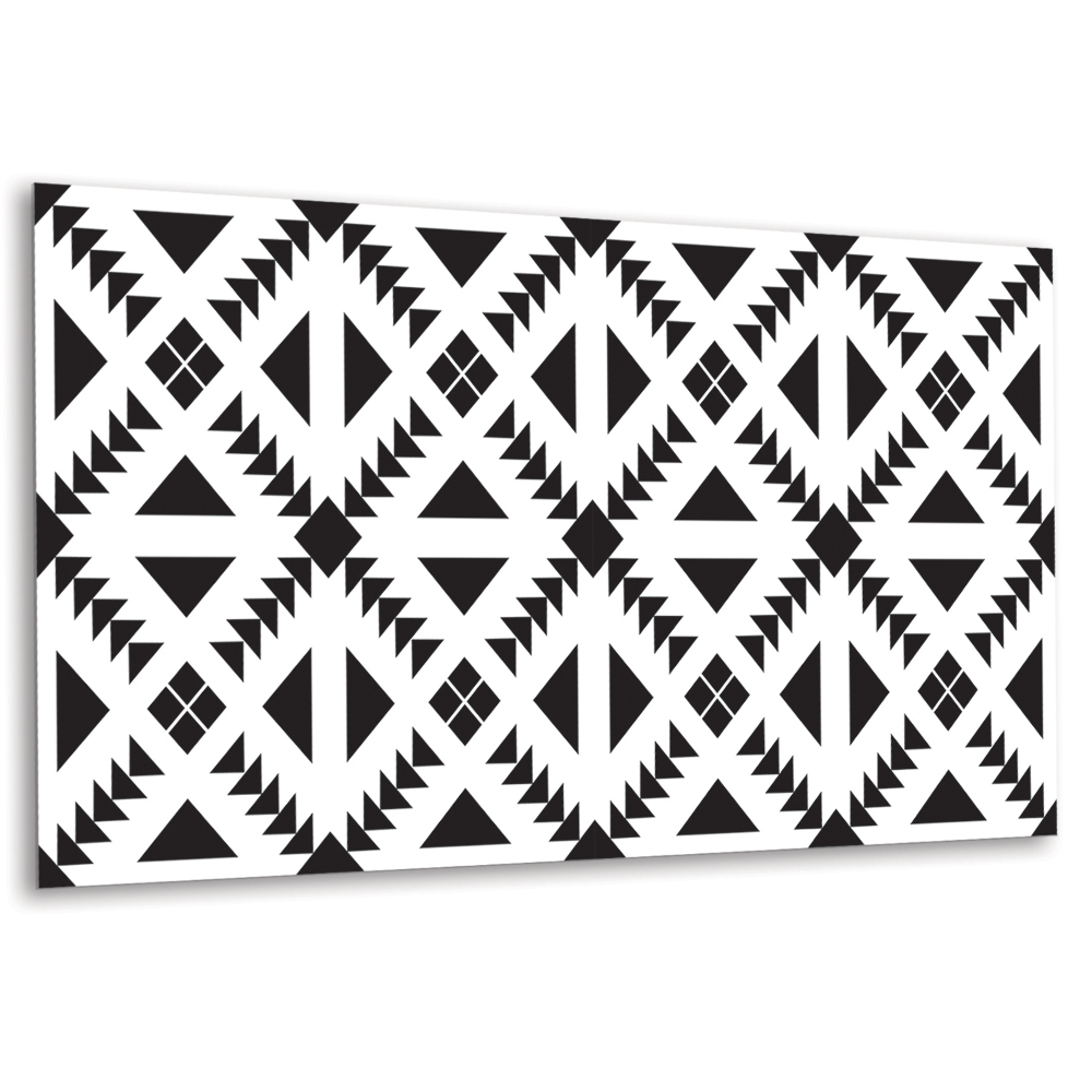 Falvédő falburkoló panel Geometria fekete-fehérben