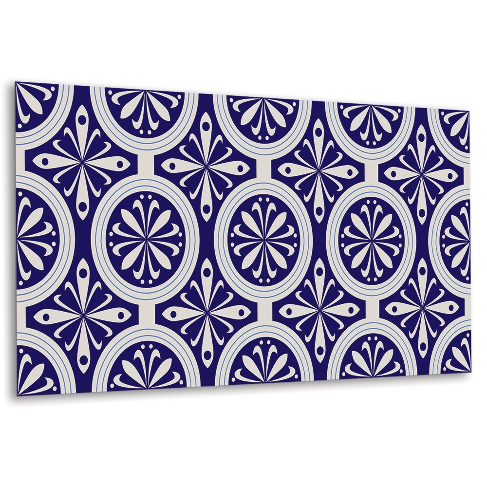 Öntapadó falburkolat Virágmotívum kék árnyalatokban